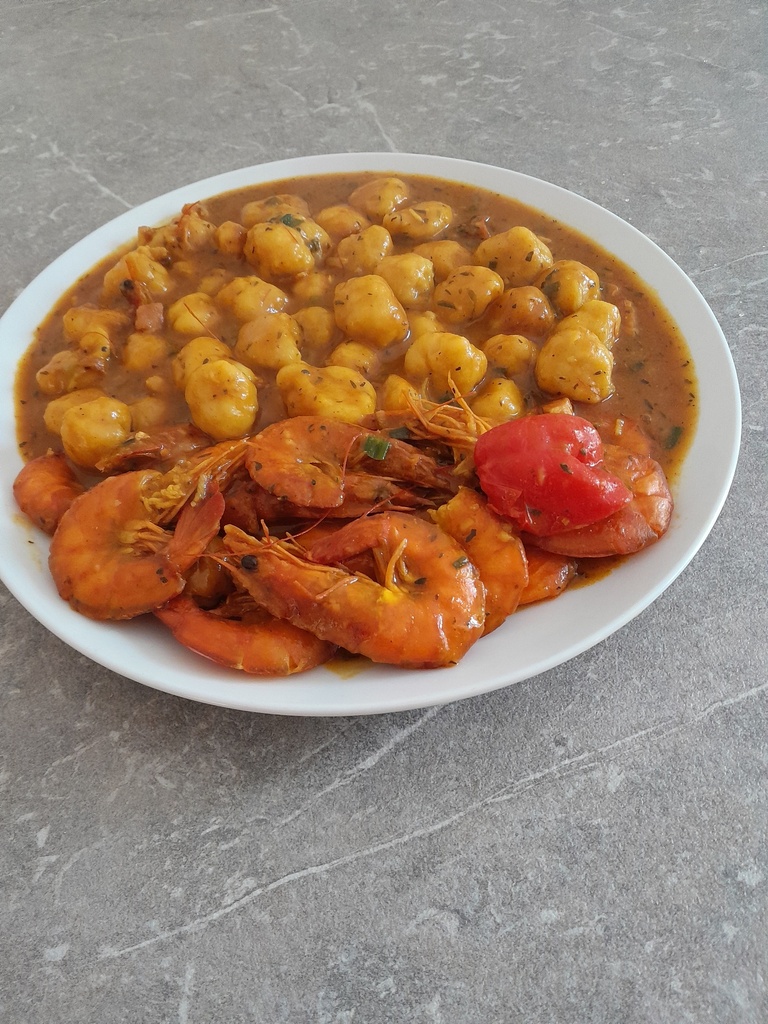 Dombré crevettes  Lardon (1 pers)