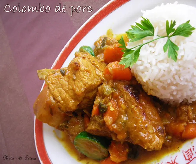 Colombo porc + riz  Basmati (1 pers)