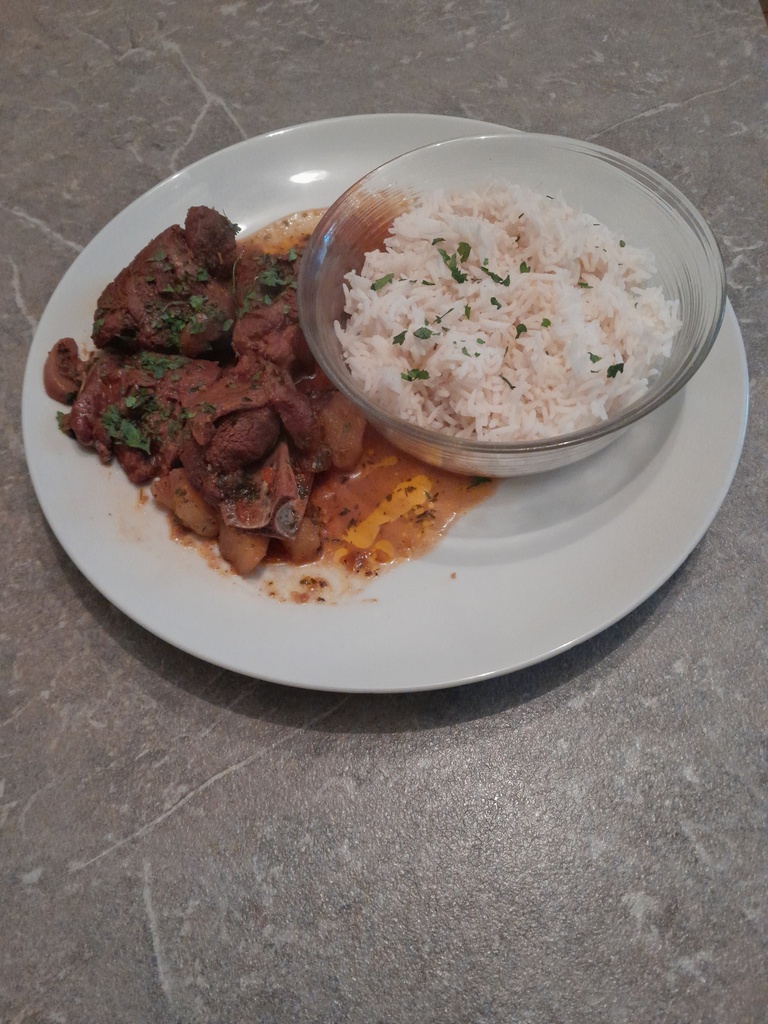 Agneau roussi + riz parfumé (1 pers)